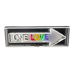 "One Love” Pulsating Small Neon Sculpture by Scott Froschauer