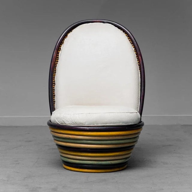 Vintage Wood & Rattan Garden Armchair, 1960s For Sale - Image 11 of 11