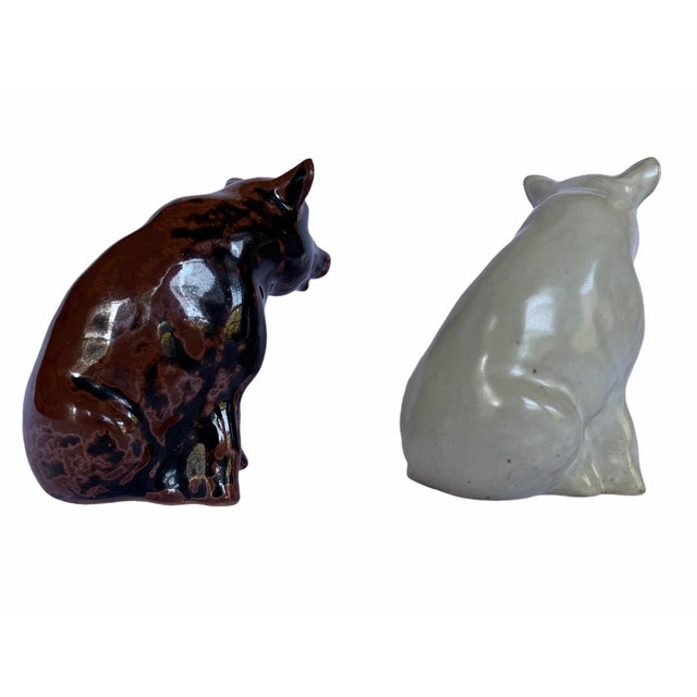 1970s Japanese Takakashi Ceramic Pig Salt & Pepper Shaker Set- a Pair For Sale - Image 4 of 10