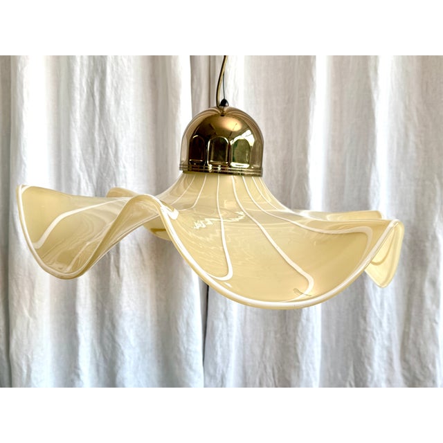 Mid-Century Modern Murano Glass Handkerchief Pendant Light, Italy, 1970s For Sale - Image 11 of 18