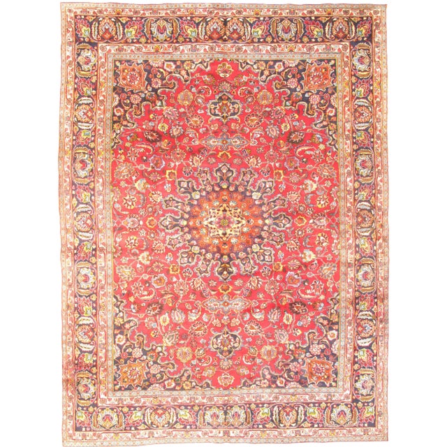 Pasargad NY Original Persian Mashad Hand-Knotted Rug - 9'3" x 12'8" For Sale