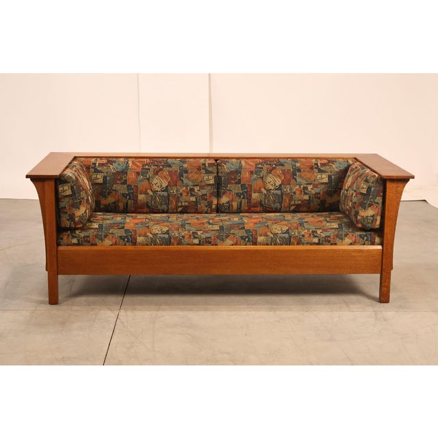 Stickley Mission Collection Oak Prairie Settle For Sale - Image 14 of 18