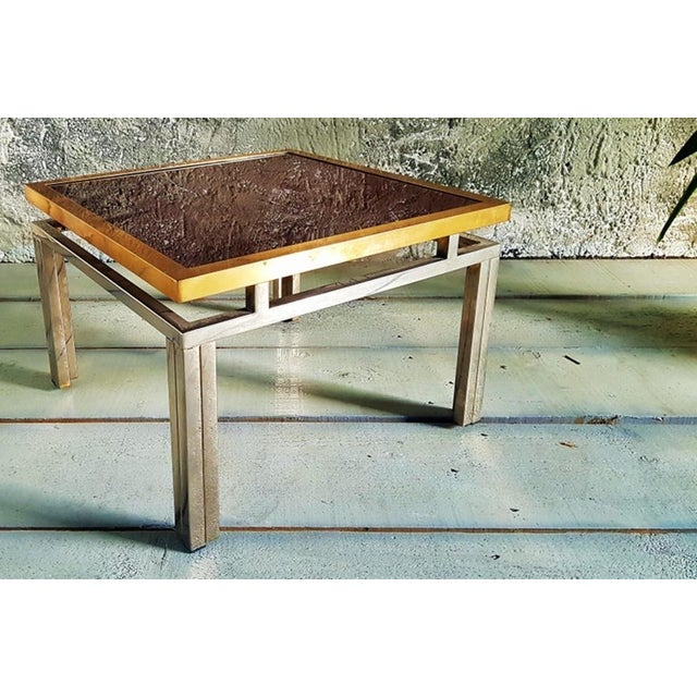 Nickel and Brass Support Table attributed to Lefevre for Maison Jansen, France, 1970s For Sale - Image 17 of 18