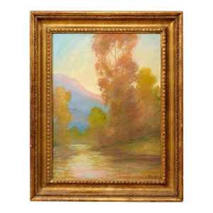 A Romantic Landscape Oil Painting
