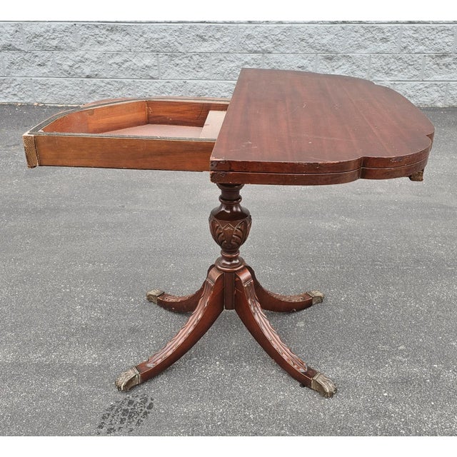 Early 20th Century George III Mahogany Fold-Top Card / Game Table Console Table For Sale In Washington DC - Image 6 of 11