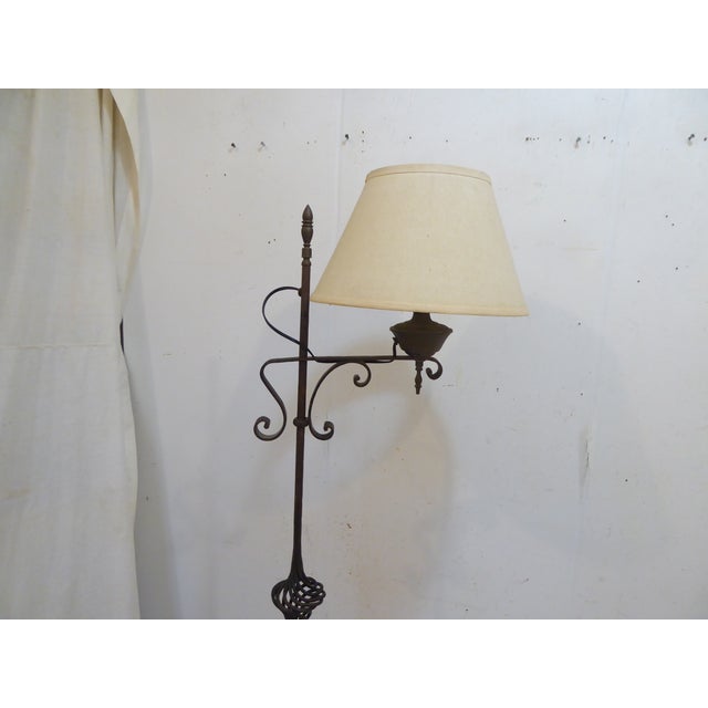 American Vintage Iron Floor Lamp For Sale - Image 3 of 5