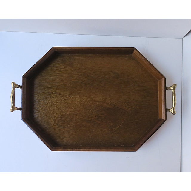 English Wood and Brass Serving Tray For Sale - Image 3 of 12