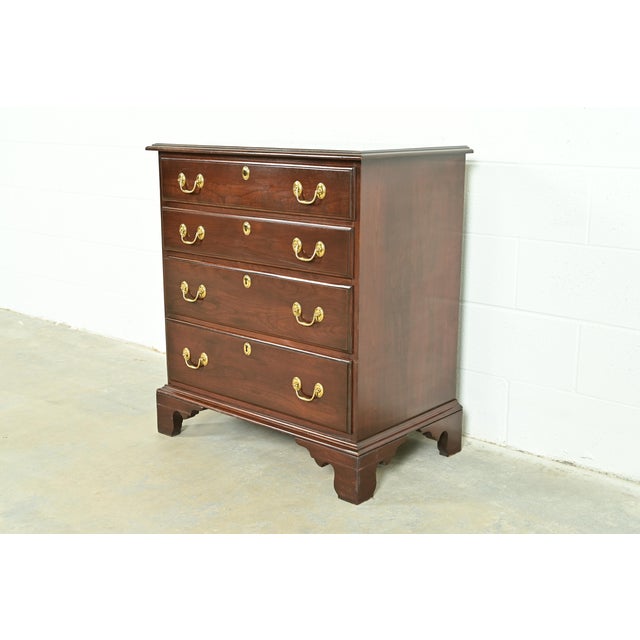Harden Georgian Solid Cherry Wood Four-Drawer Nightstand or Bachelor Chest For Sale - Image 15 of 15