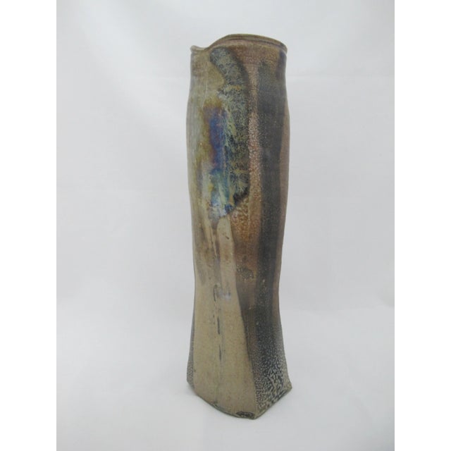 Sarah Johnstone Abstract Salt Glazed Stoneware Pottery Vessel 16 1/4" Vase For Sale - Image 4 of 14