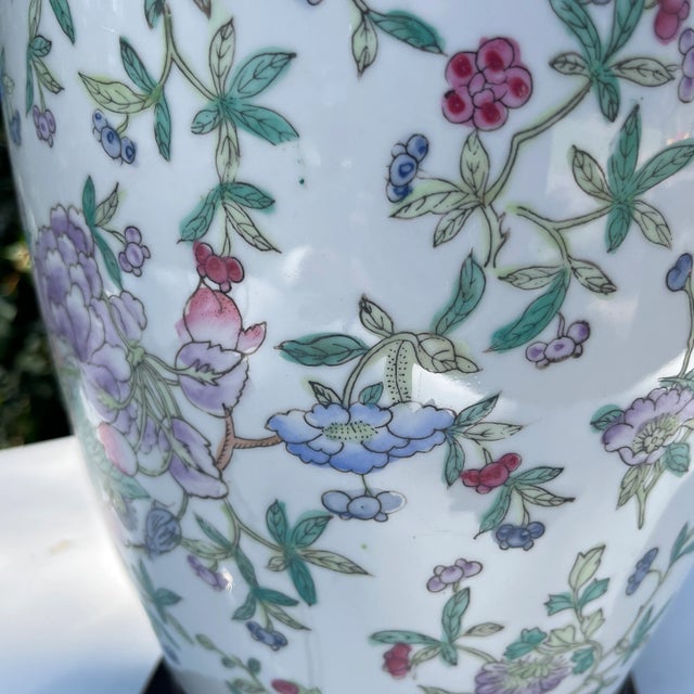 Ginger Jar Chinese Famille Rose Lamp For Sale - Image 10 of 12