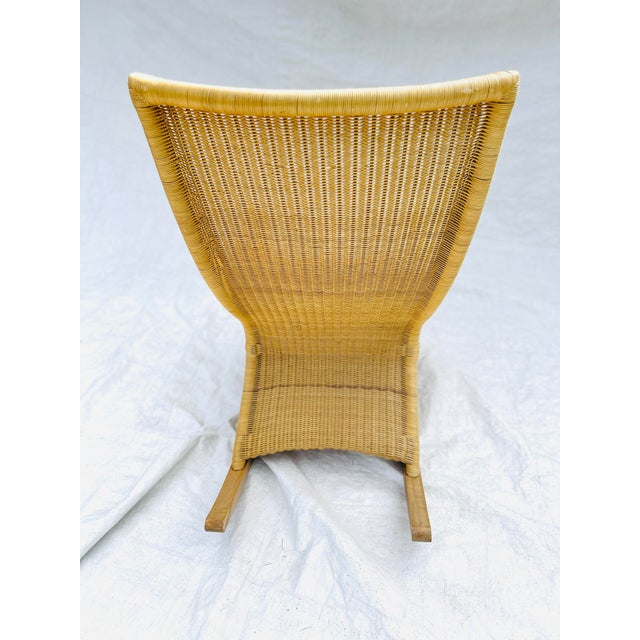 1990s Contemporary Lloyd Flanders Wicker Patio Rocking Chair, Attributed For Sale - Image 4 of 6
