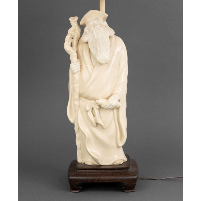 James Mont James Mont Style Figural Ceramic Table Lamps, Pair For Sale - Image 4 of 14