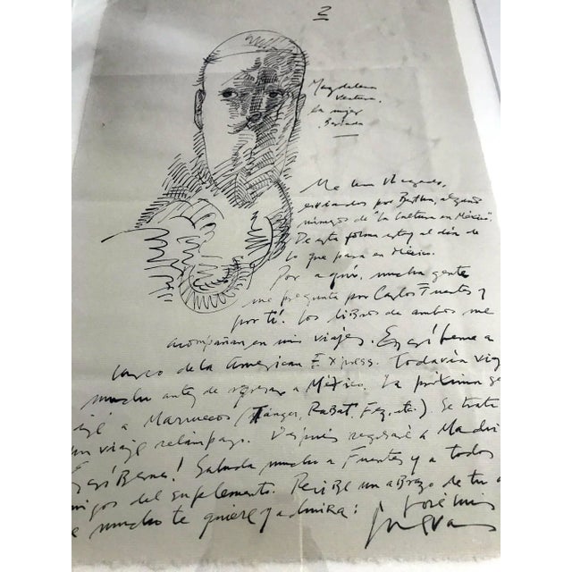 Paper Mid 20th Century Figurative Sketch Works on Paper by Jose Luis Cuevas, Framed - Set of 3 For Sale - Image 7 of 11