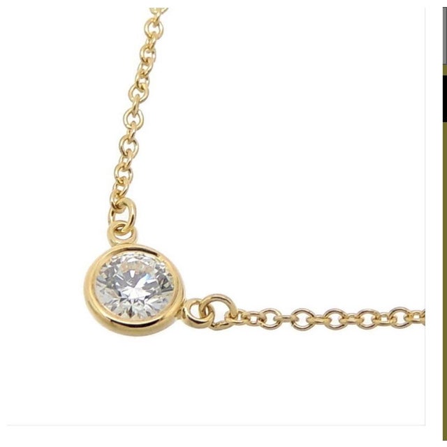 Diamonds by the Yard Single Diamond Pendant in Yellow Gold by Elsa Peretti T&Co For Sale - Image 17 of 18