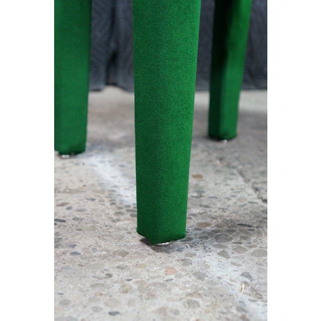8 Mid 20th Century Hollywood Regency Green Velvet Parsons Style Dining Chairs After Milo Baughman For Sale - Image 10 of 18