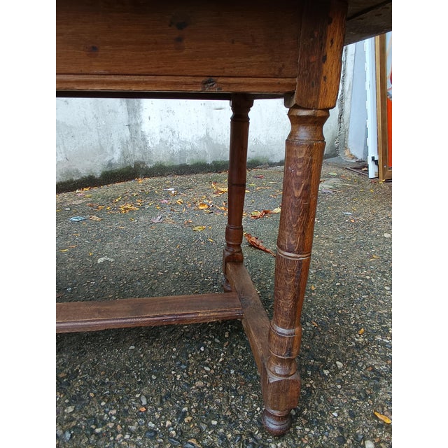 Rustic Oak Farmhouse Table For Sale - Image 16 of 18