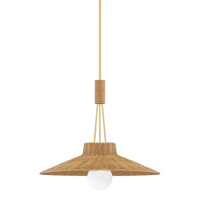 Contemporary Mitzi Laudine 24.5 in. 1 Light Pendant in Aged Brass Finish For Sale - Image 3 of 11
