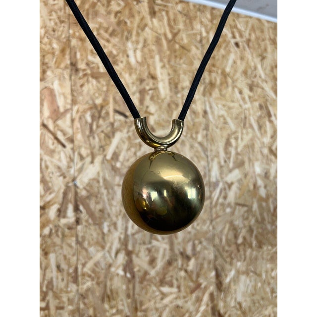 Mid-Century Brass Double Counterbalance Pendant Lamp by Florian Schulz For Sale - Image 10 of 14