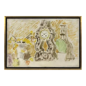 1927 Modernist Still Life Gesso Painting on Canvas by Myron Lechay, Framed