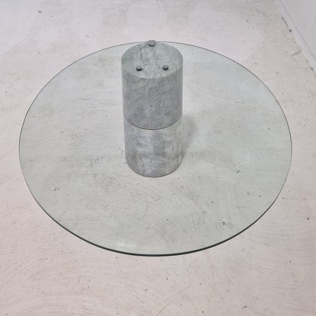 K1000 Glass and Carrara Marble Coffee Table by Eric Schmitt for Ronald Schmitt, 1975 For Sale - Image 12 of 15