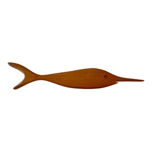 Mid-Century Teak Swordfish Fish Wall Decor Art 27 1/4” Vintage Nautical Decor