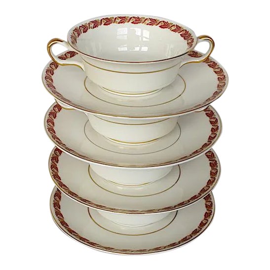 1950s Castleton China Soup Bowls With Handles - Set of 8 For Sale
