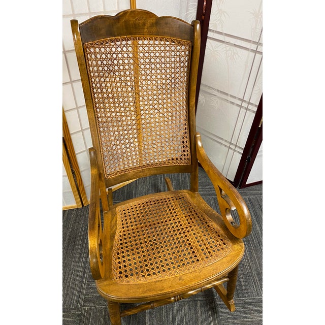 Vintage Cane Rocking Chair Chairish