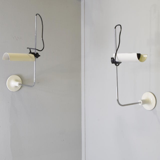 Adam Wall Lamps in Chrome Steel and Lacquered Metal by Vico Magistretti for O-Luce, 1975, Set of 2 For Sale - Image 13 of 13