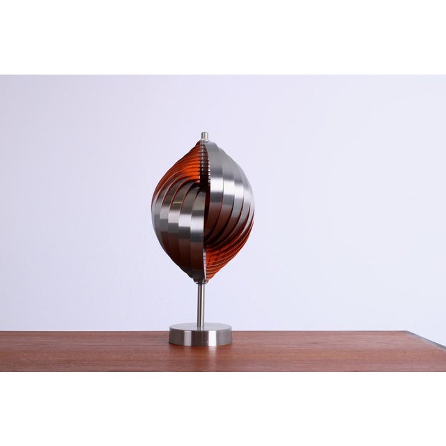 Mid-Century Modern Steel Spiral Table Lamp by Henri Mathieu for Lyfa, 1970s For Sale - Image 3 of 17
