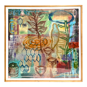 Gary Denmark, Large Gary Denmark Contemporary Abstract Flora Monotype Print Monoprint Artist