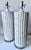 White Ceramic 'Faux Bamboo' Lamps-Glass Bases-Pair For Sale - Image 8 of 9