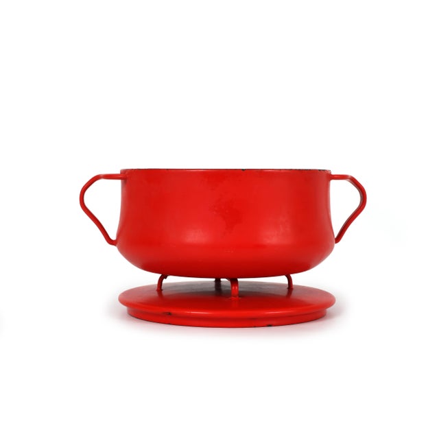 1960s Set of 3 Jens Quistgaard Dansk Kobenstyle Enamel Dutch Ovens and Stock Pot For Sale - Image 5 of 9