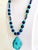Artisan One-of-a-Kind Gemstone Necklace With Vintage Arizona Turquoise, Lapis Lazuli & Blue Chalcedony For Sale - Image 14 of 18