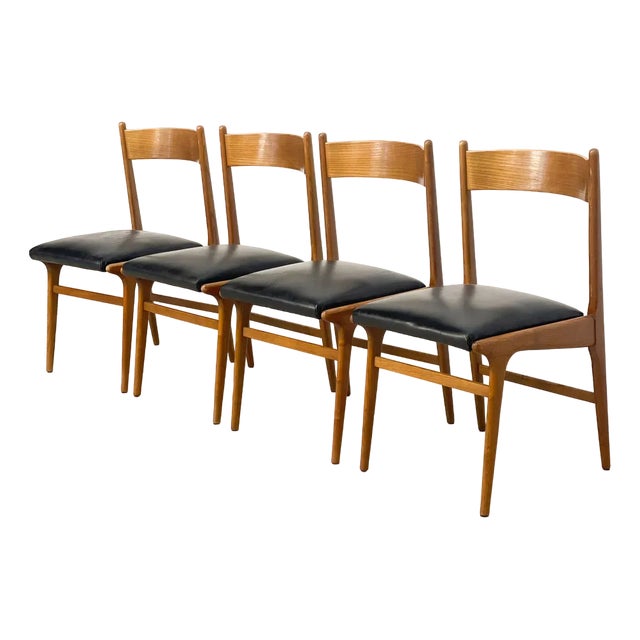 Vintage Italian Dining Chairs, 1960s, Set of 4 For Sale