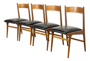 Vintage Italian Dining Chairs, 1960s, Set of 4