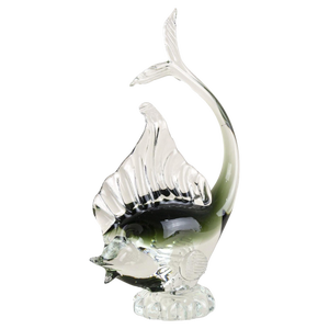 Murano Glass Fish Sculpture in Clear Glass, 1970