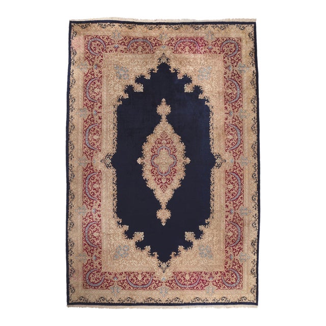 Vintage Persian Kerman Rug - 11'09 X 17'06 For Sale