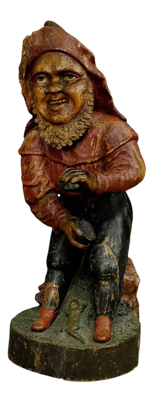 Carving of a Dwarf With Snuffbox 19th Century