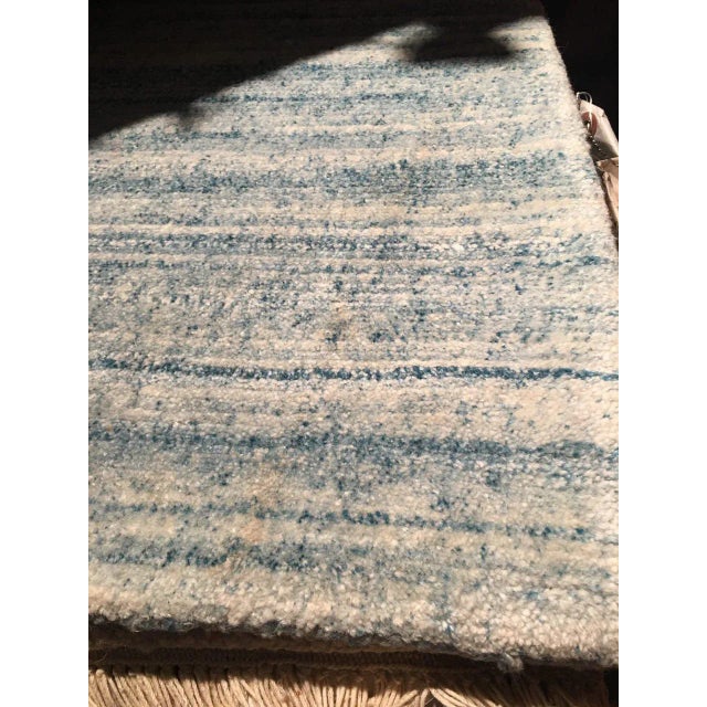 Blue Bamboo Silk Modern Rug - 6' X 9' For Sale - Image 8 of 9