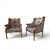 - Elegant pair of French Louis XVI style bergère armchairs, circa 1900. - The wooden frames were professionally restored...