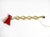 Mid-Century Brass Extendable Scissor Wall Lamp with Aluminum Diabolo Shade in Red and Brass, 1950s For Sale - Image 4 of 18