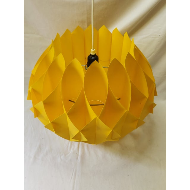 Mid-Century Modern Vintage 1960's Danish Modern Plastic Geometric Hanging Bonita Pendant Lamp For Sale - Image 3 of 7