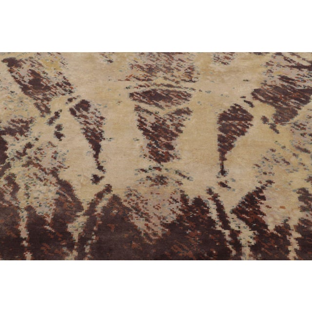 Textile Rug & Kilim Art Deco-Inspired Rug, Beige-Brown Geometric Gallery Runner For Sale - Image 7 of 10