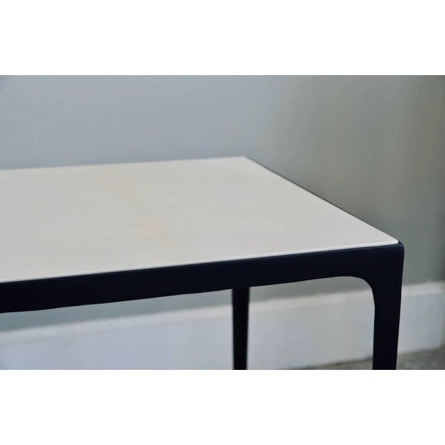 Esquisse' Parchment and Wrought Iron Side Table by Design Frères For Sale In Los Angeles - Image 6 of 9