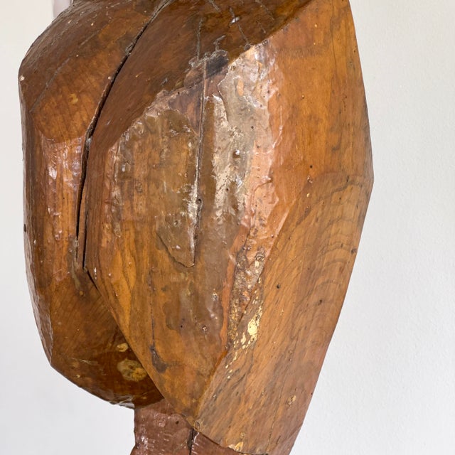Carved Wood Abstract Figure Floor Sculpture For Sale - Image 10 of 12
