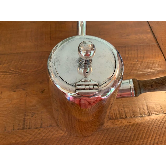 Antique Victorian Sheffield Silver Plate Chocolate Pot / Tea Pot With Wooden Handle for Cottagecore, English Country, Traditional Decor or Serving For Sale - Image 12 of 12