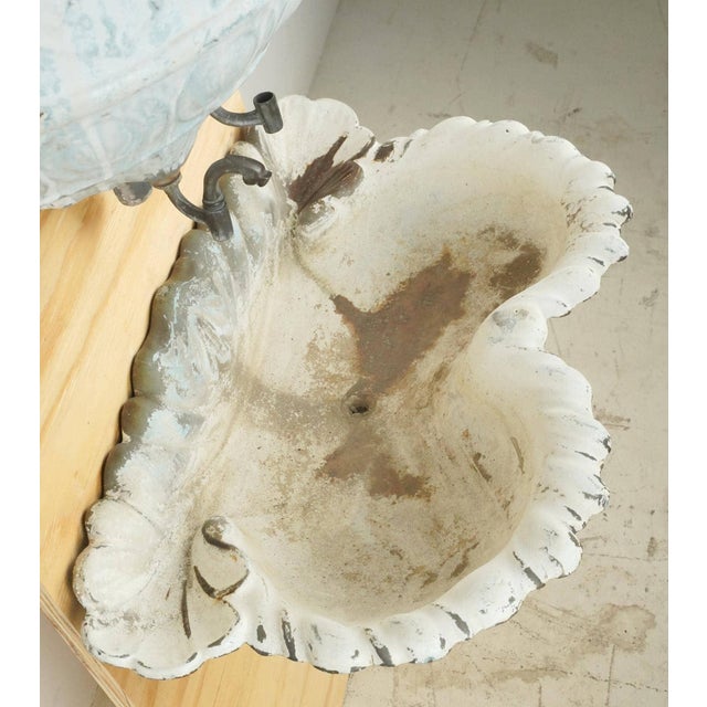 Early 20th Century Early 20th Century French Enameled Cast Iron Lavabo Water Fountain For Sale - Image 5 of 9