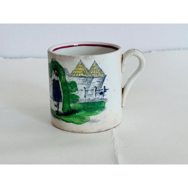 Mid-19th Century Staffordshire Ironstone Transferware Childs Mug “Pyramid” For Sale - Image 4 of 7