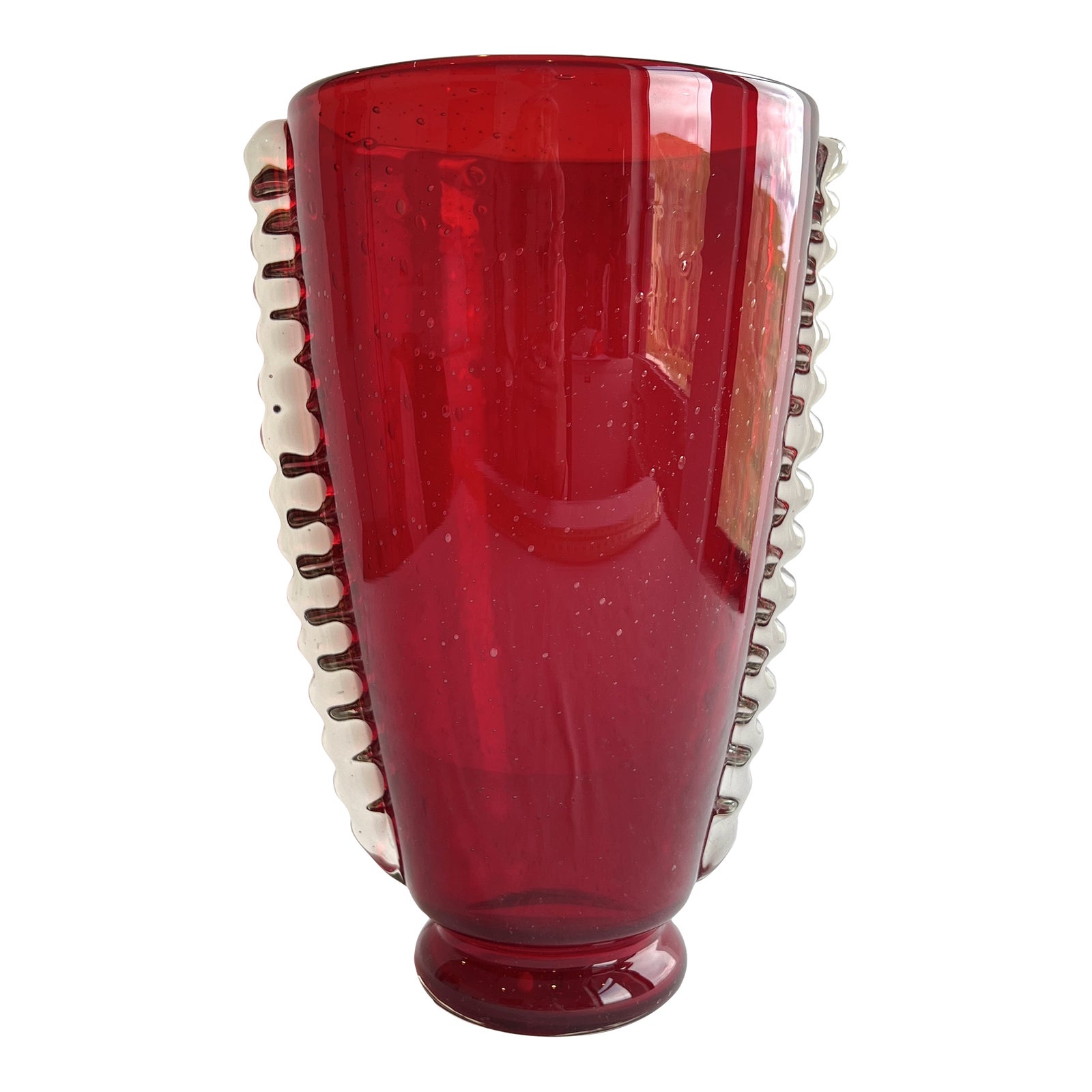 Contemporary WilliamsSonoma Home Aerin Lauder Vase Red Glass Bubble