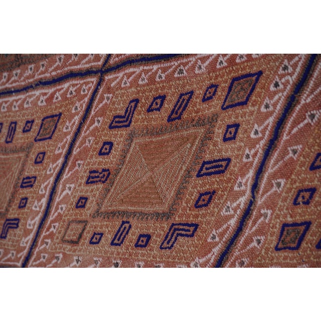 Textile 1960s Turkish Wool Pink Jajim Kilim Rug 5'5'' X 7'8'' For Sale - Image 7 of 10